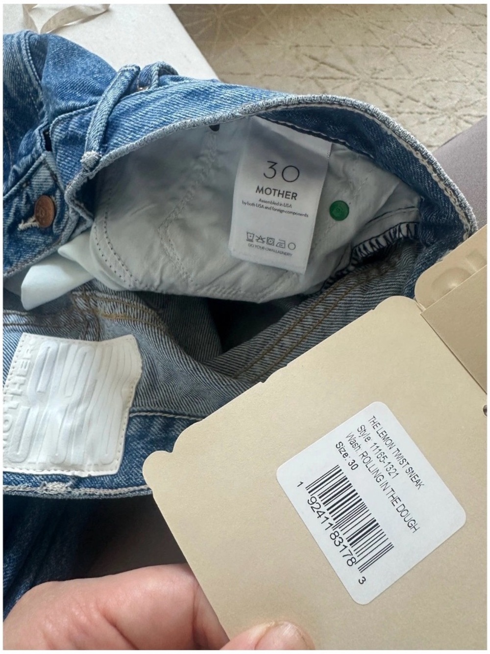 NWT Mother The Lemon Twist Sneak Jeans Wide Leg Denim Rolling In The Dough 30 - Picture 12 of 16